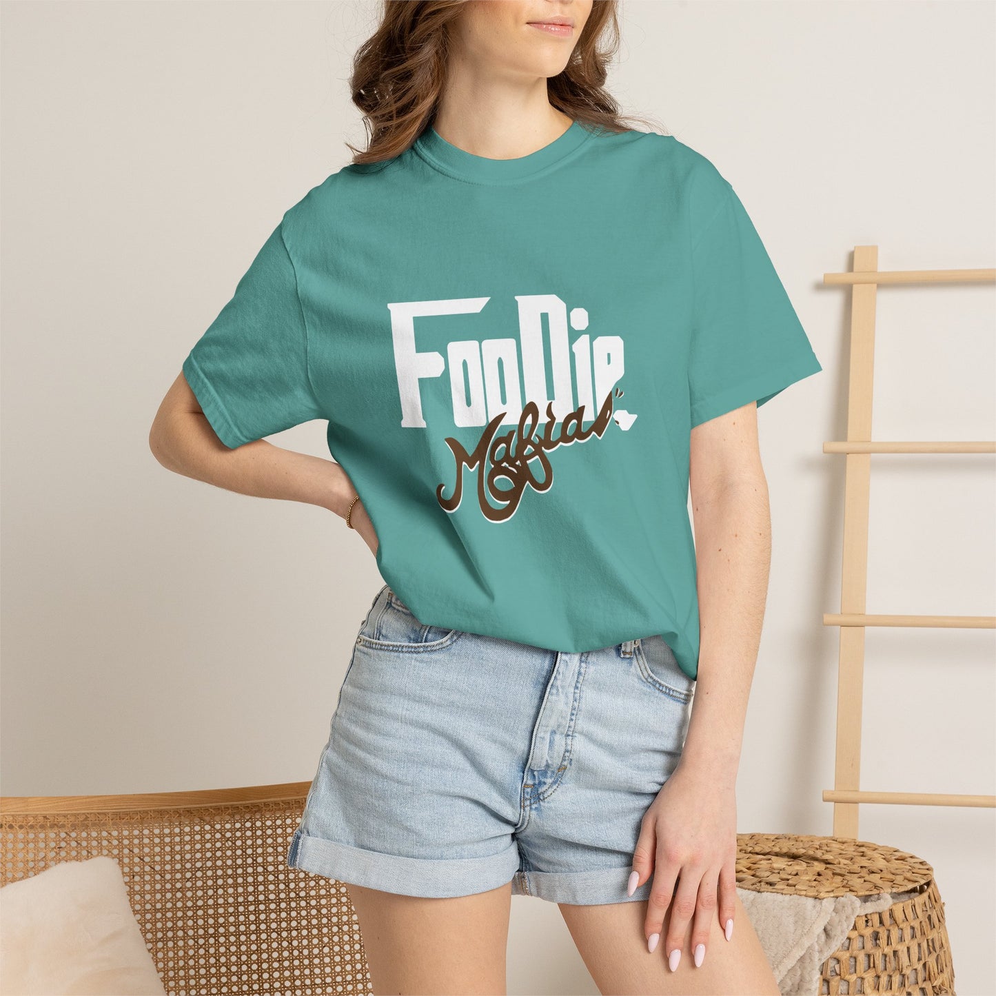 L.O.E.F White Foodie Mafia Unisex Tee shirt (Dark Brown)