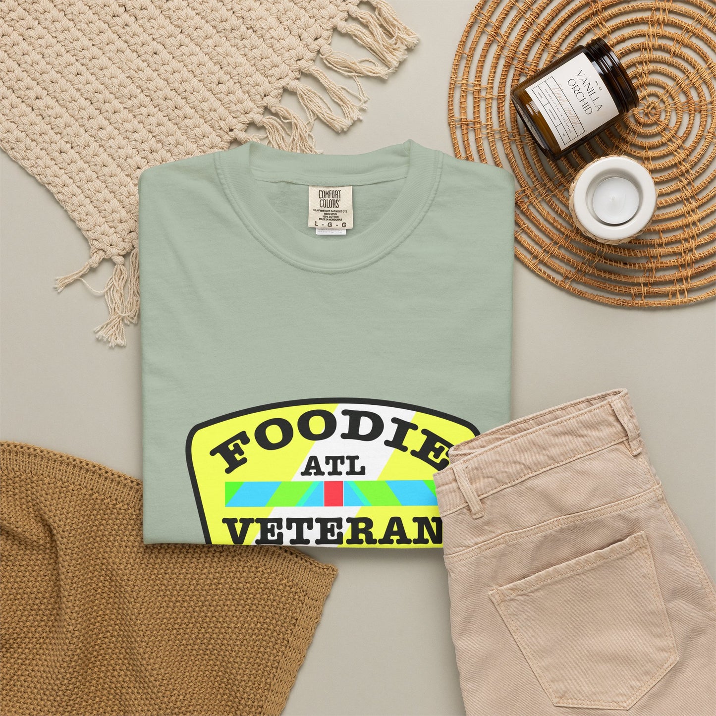 L.O.E.F Foodie Veteran ATL Unisex Tee Shirt (Yellow and Black)