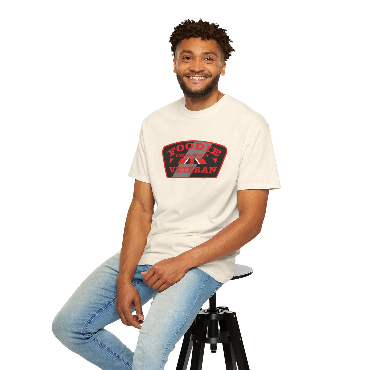 L.O.E.F Foodie Veteran CONNECTICUT Unisex Tee Shirt (Red)