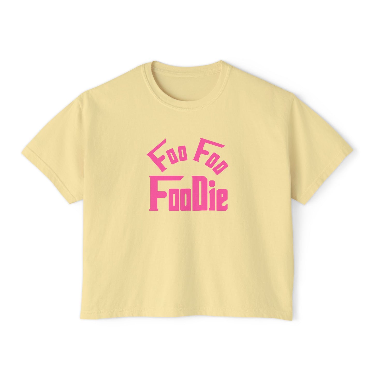L.O.E.F FOO FOO FOODIE Women Boxy Tee(Hot Pink)