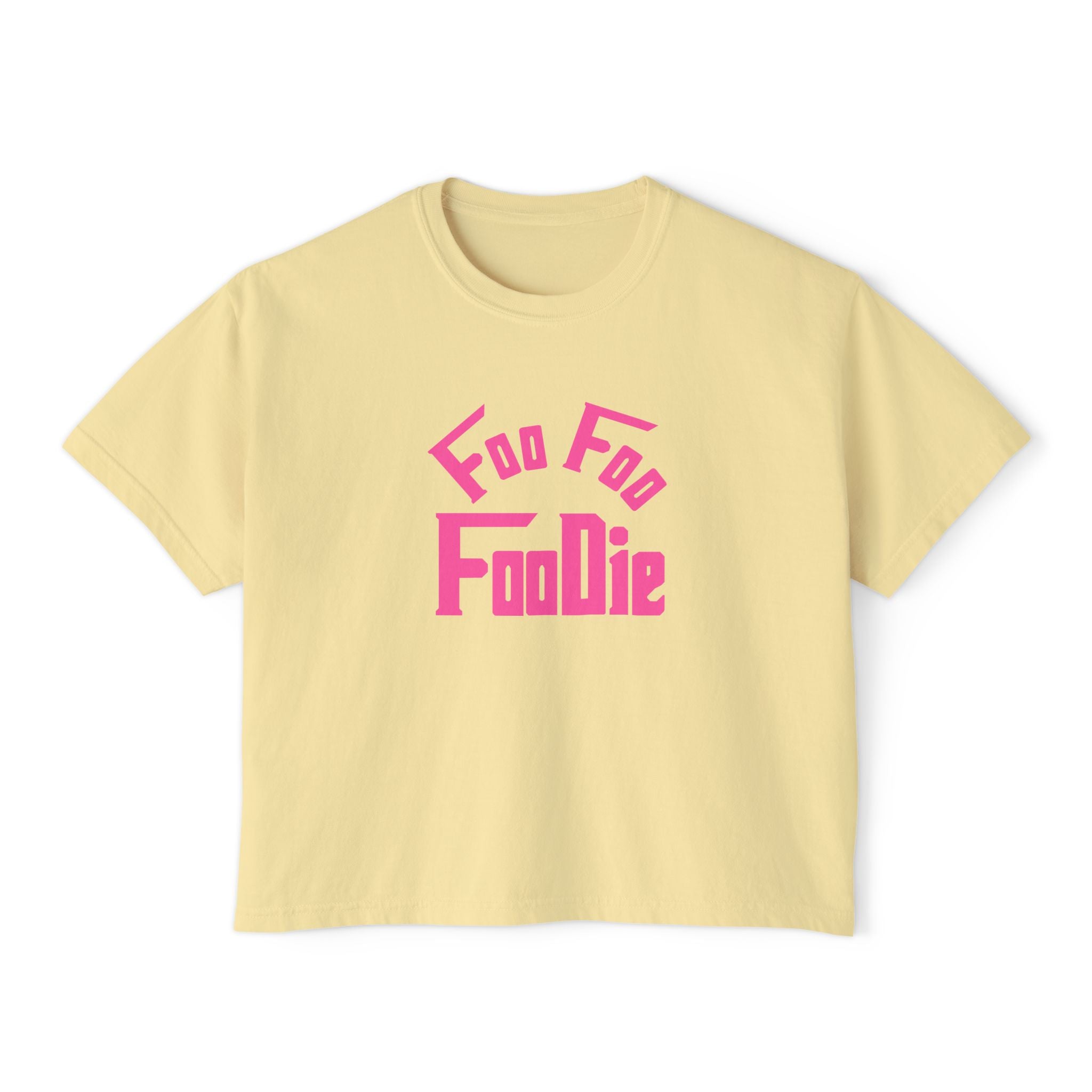 L.O.E.F FOO FOO FOODIE Women Boxy Tee(Hot Pink)