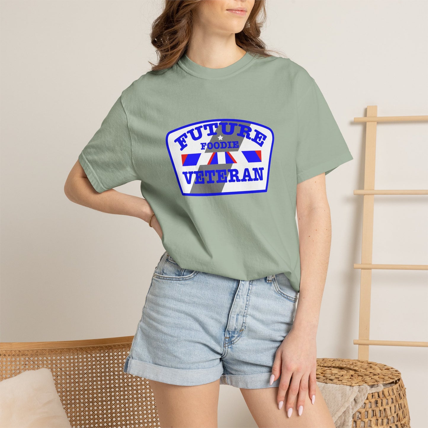 L.O.E.F Future Foodie Veteran Unisex Tee Shirt (Blue)