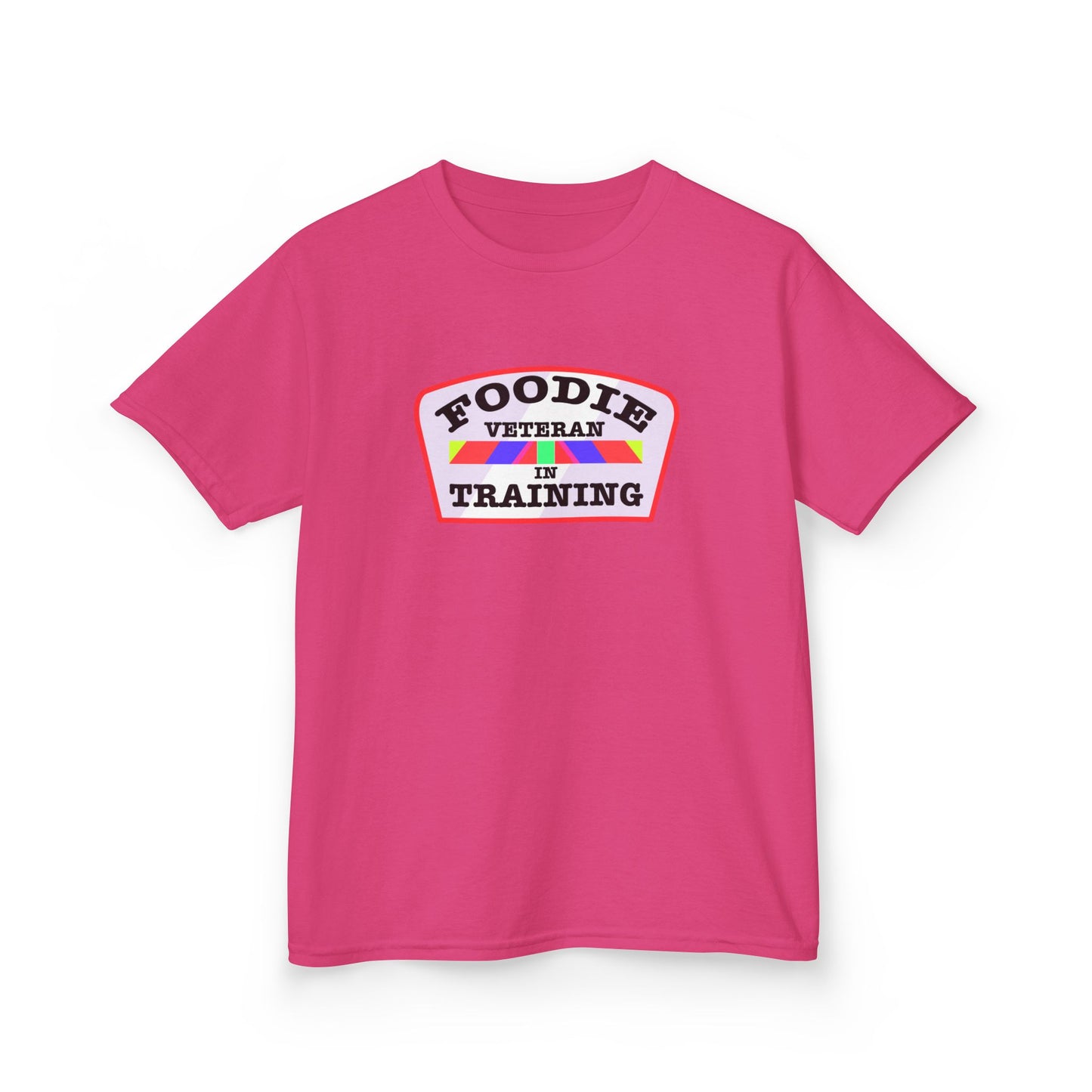 L.O.E.F Foodie Veteran In Training Kids Tee Shirt (Soft Pink)