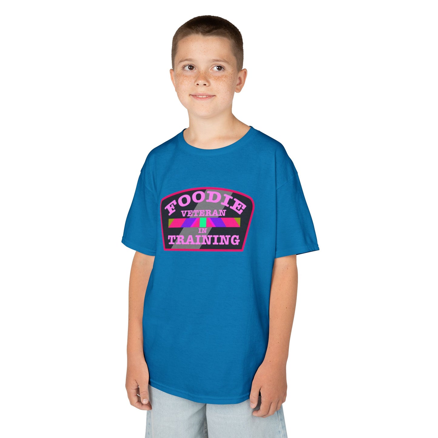 L.O.E.F Foodie Veteran In Training Kids Tee Shirt (Pink)
