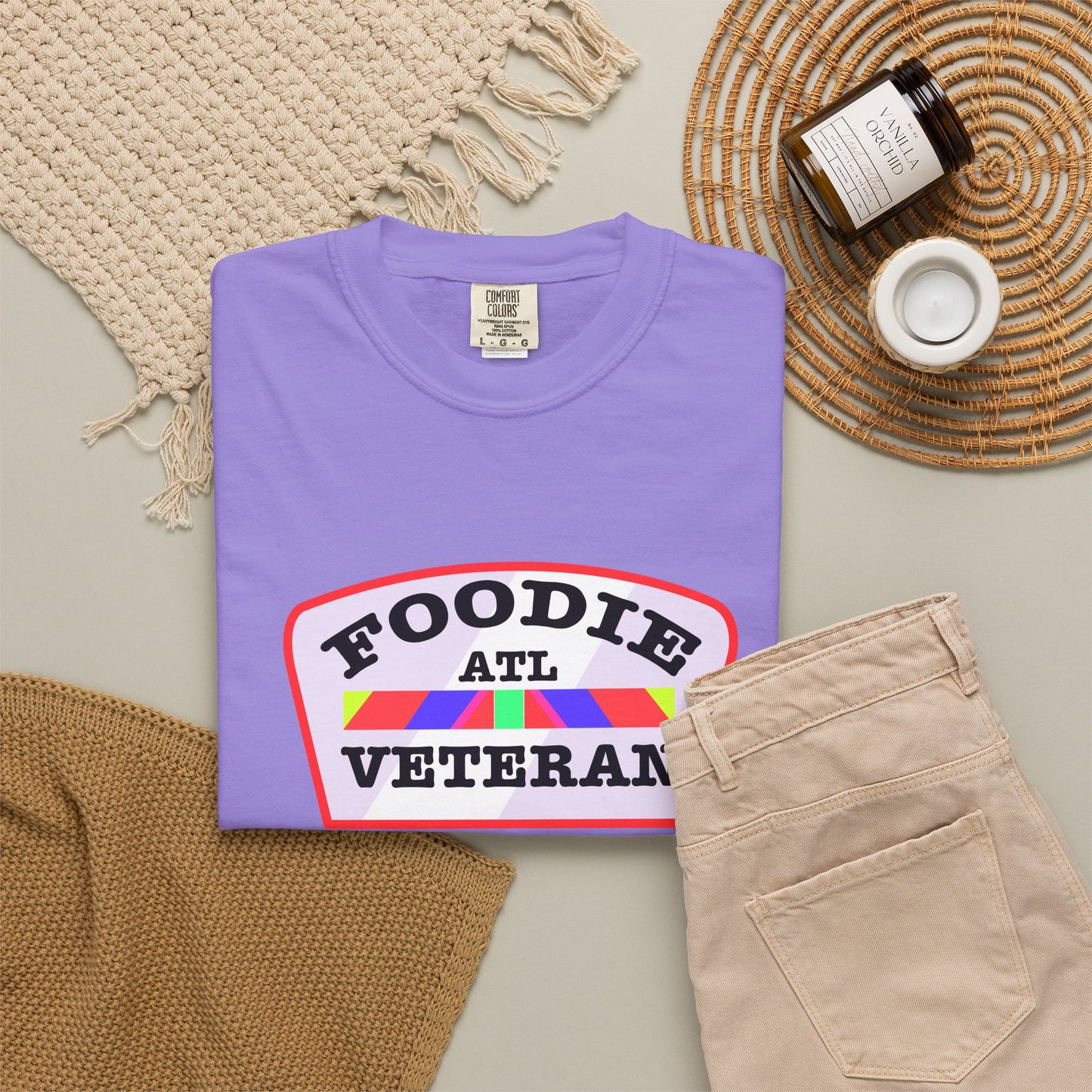 L.O.E.F Foodie Veteran ATL Unisex Tee Shirt (Soft Pink)