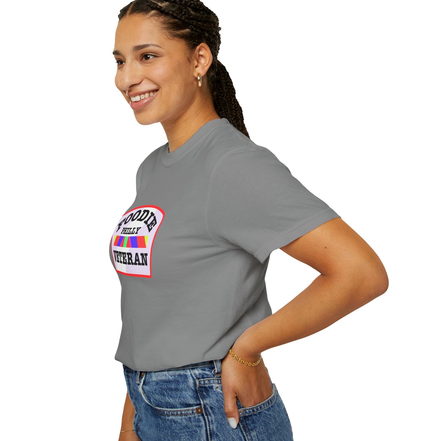 L.O.E.F Foodie Veteran PHILLY Unisex Tee Shirt (Soft Pink)