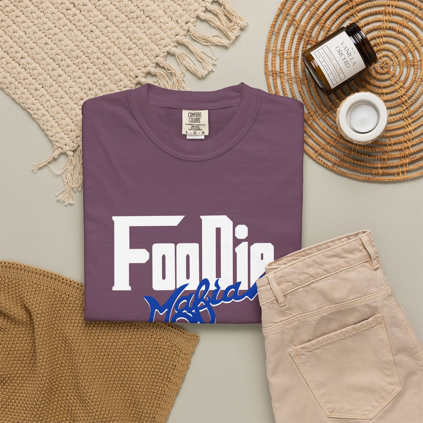 L.O.E.F Foodie Mafia Unisex Tee Shirt  (Dark Blue)