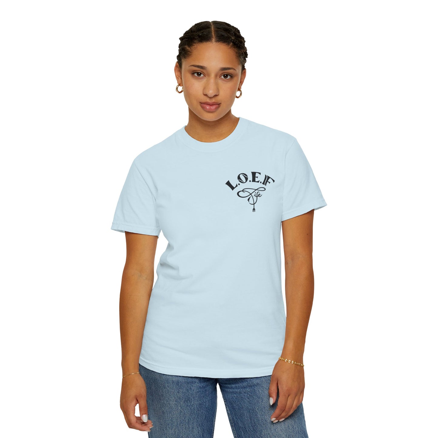 L.O.E.F Foodie 4Life Vegan Unisex Tee Shirt (Sky Blue)