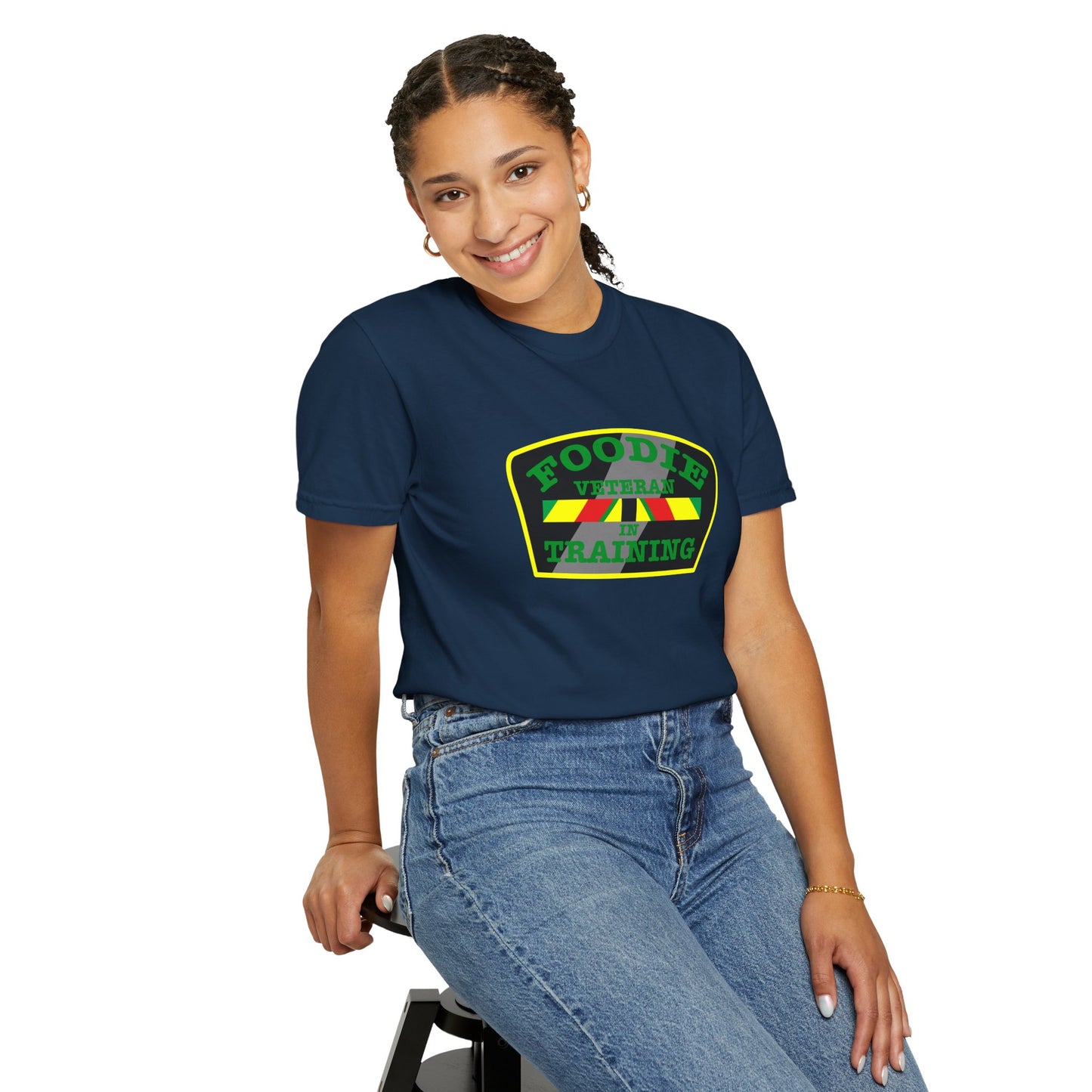 L.O.E.F Foodie Veteran IN TRAINING Unisex Tee Shirt (Green)