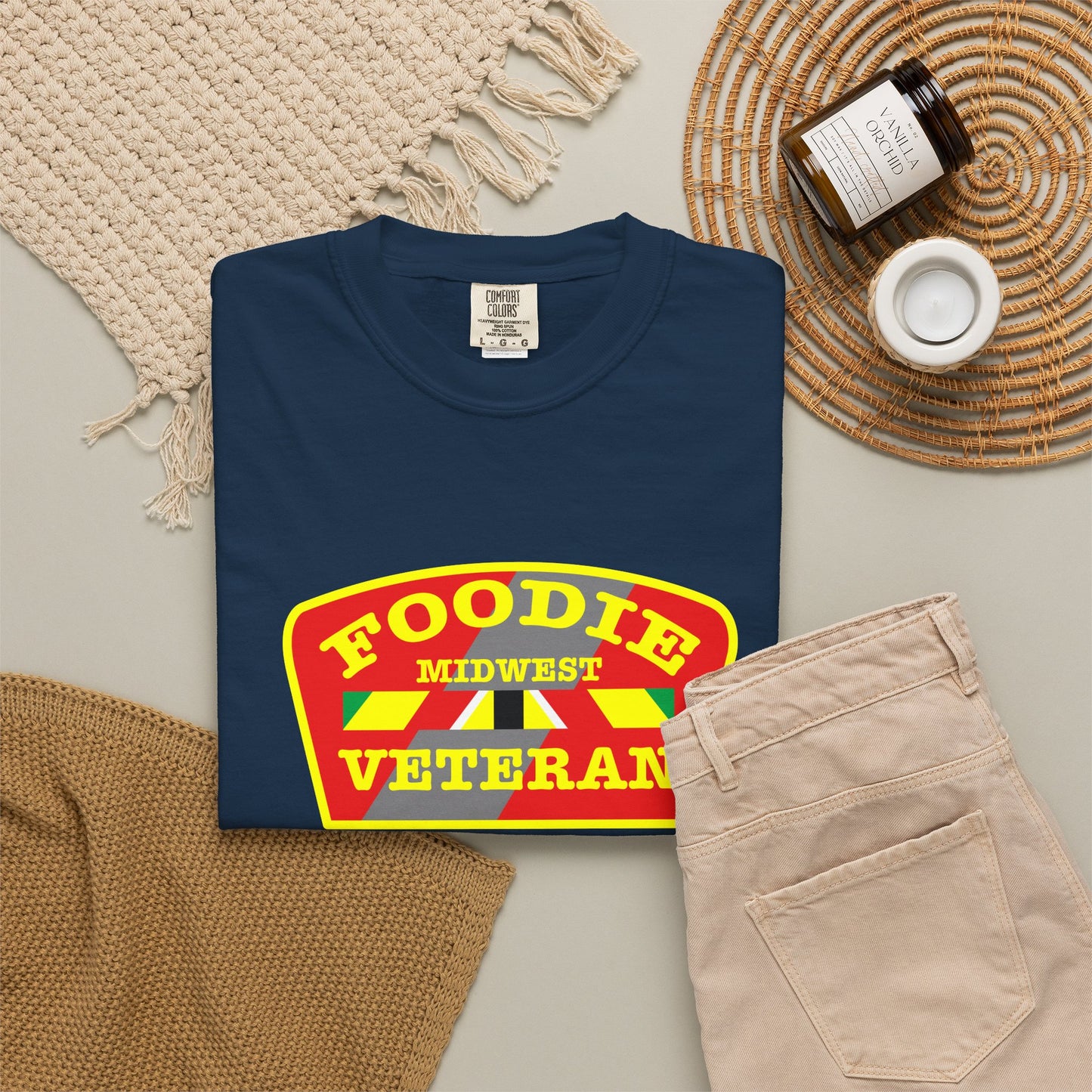 L.O.E.F Foodie Veteran MIDWEST Unisex Tee Shirt (Yellow)