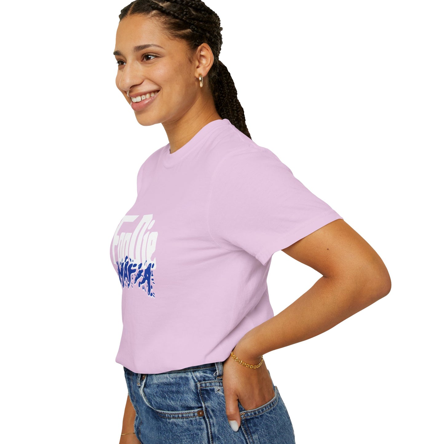 L.O.E.F White Foodie Mafia Unisex Tee shirt (Cobalt Blue)