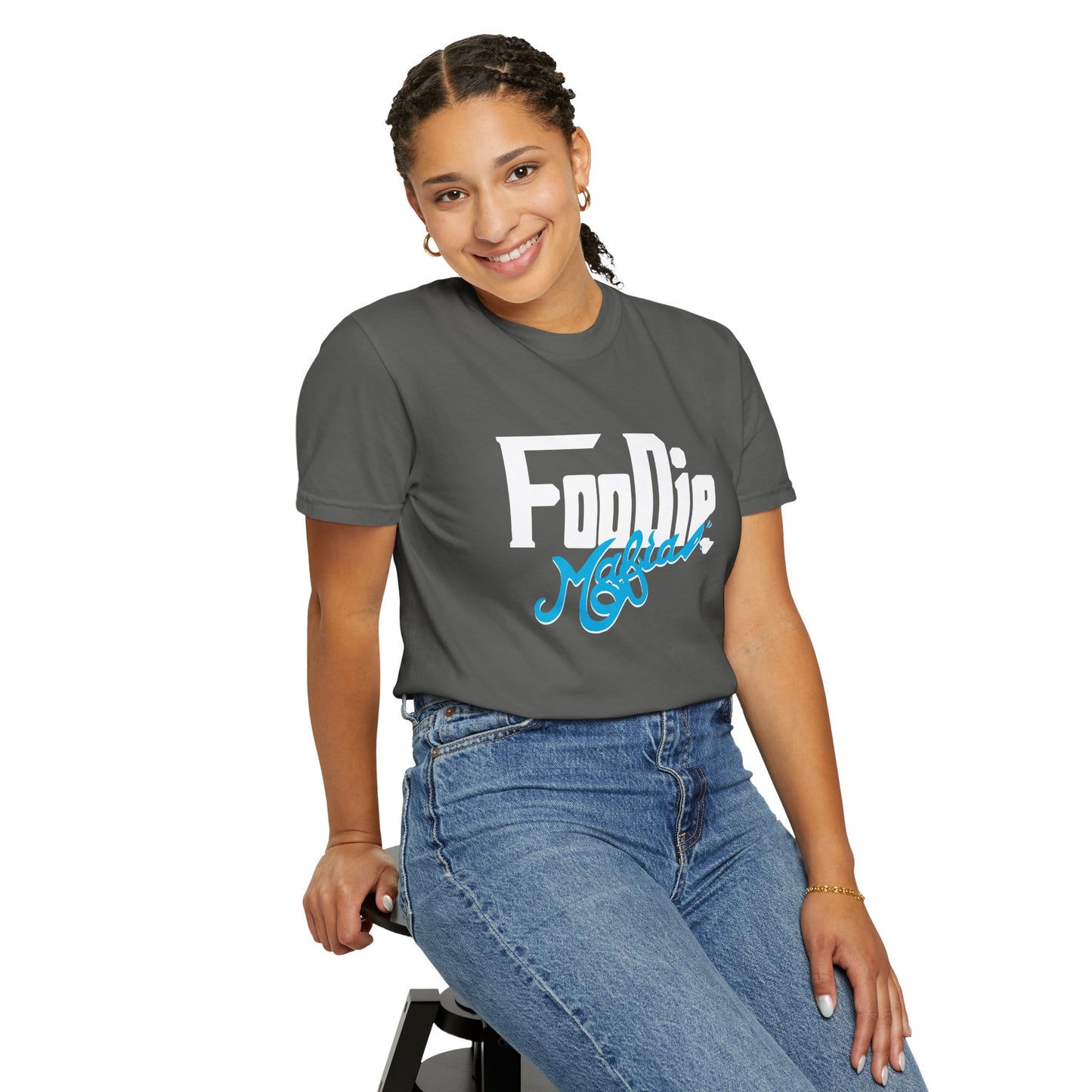 L.O.E.F White Foodie Mafia Unisex Tee Shirt  (Apricot)
