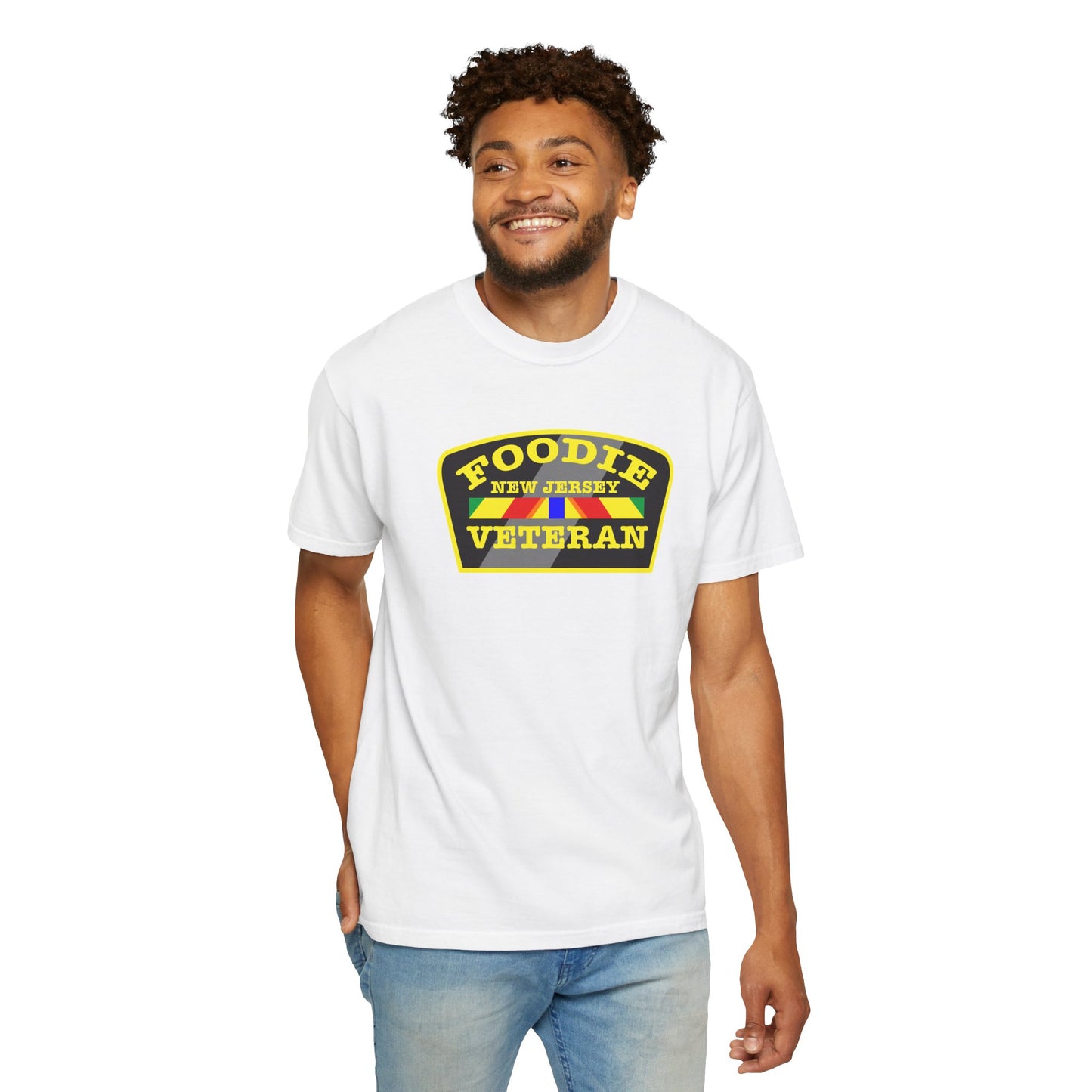 L.O.E.F Foodie Veteran NEW JERSEY Unisex Tee Shirt (Yellow)