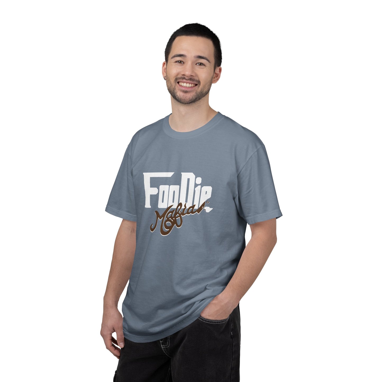 L.O.E.F White Foodie Mafia Unisex Tee shirt (Dark Brown)