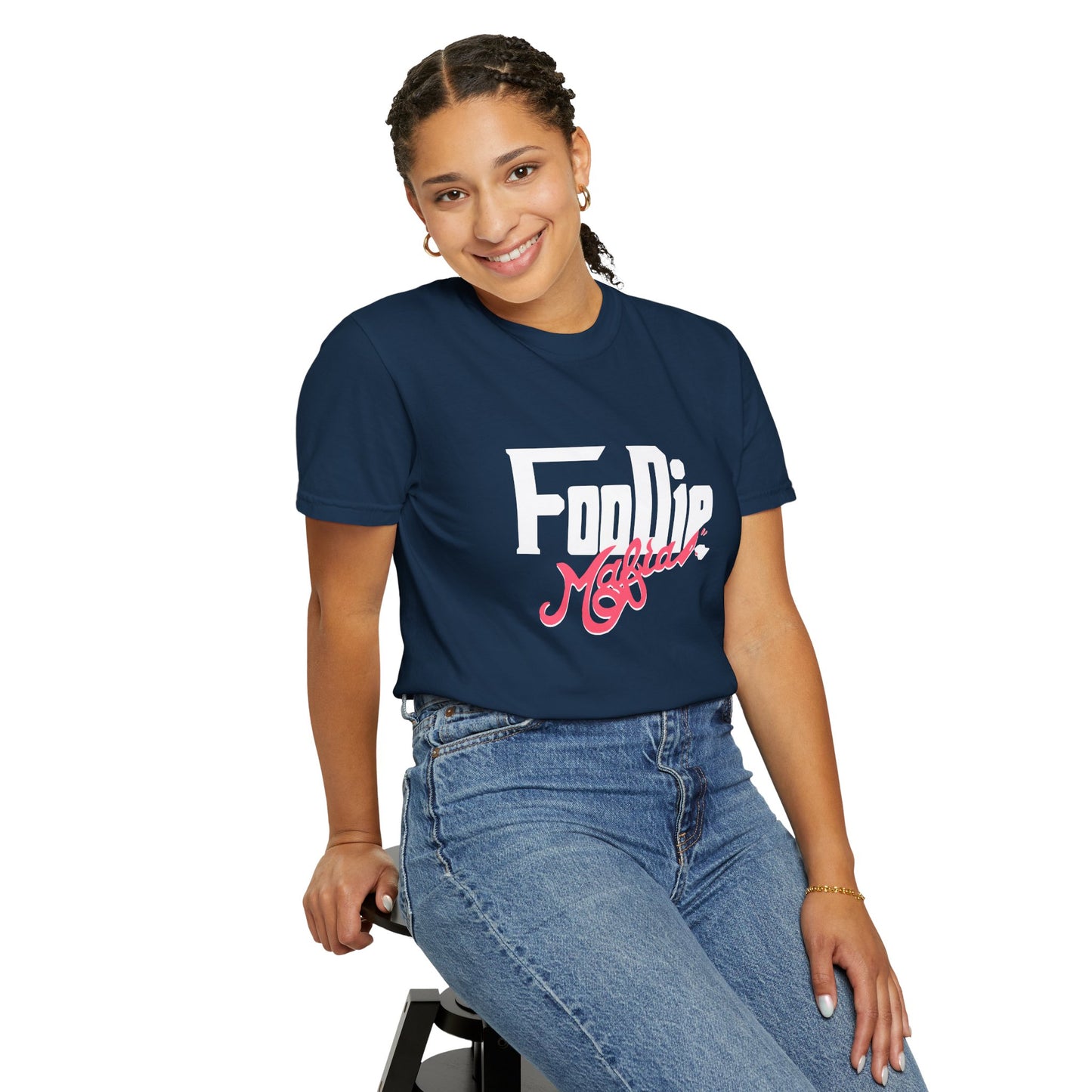 L.O.E.F White Foodie Mafia Unisex Tee shirt (Fiery Red)