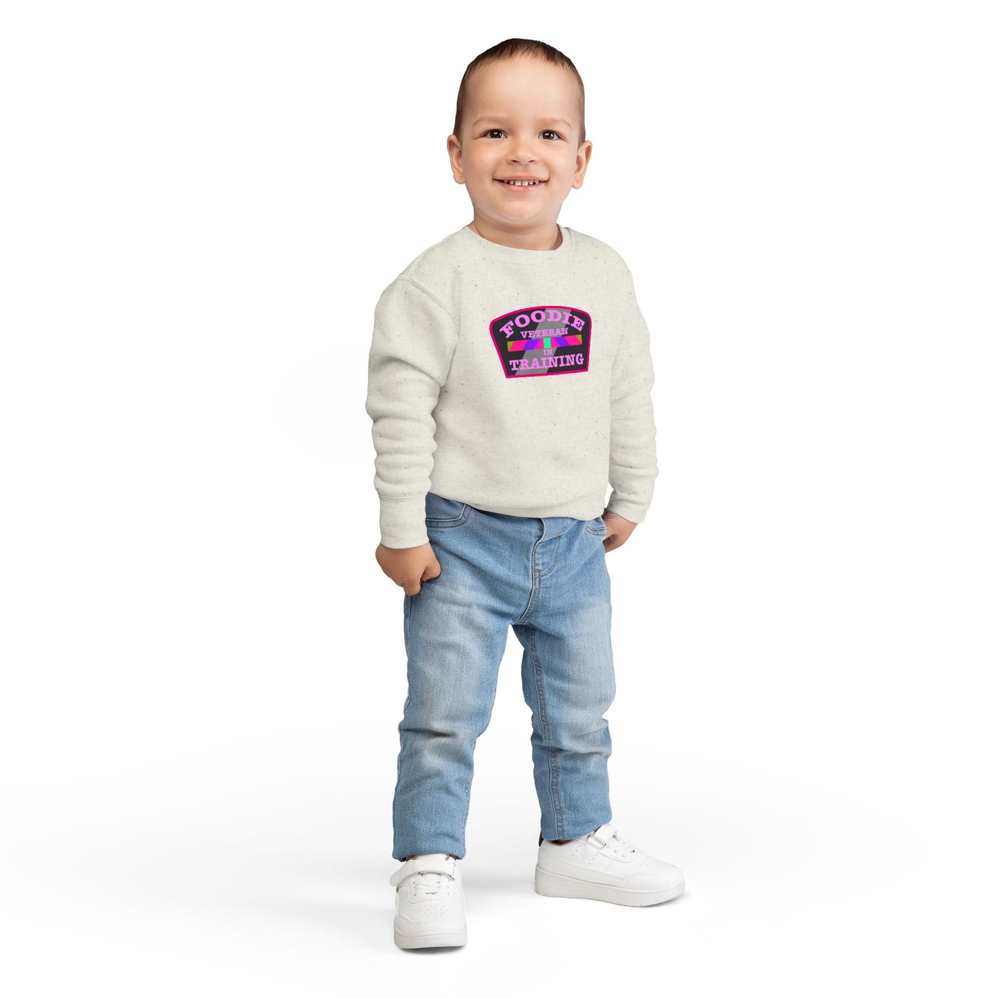 L.O.E.F Foodie Veteran In Training Toddler Sweatshirt (Pink)