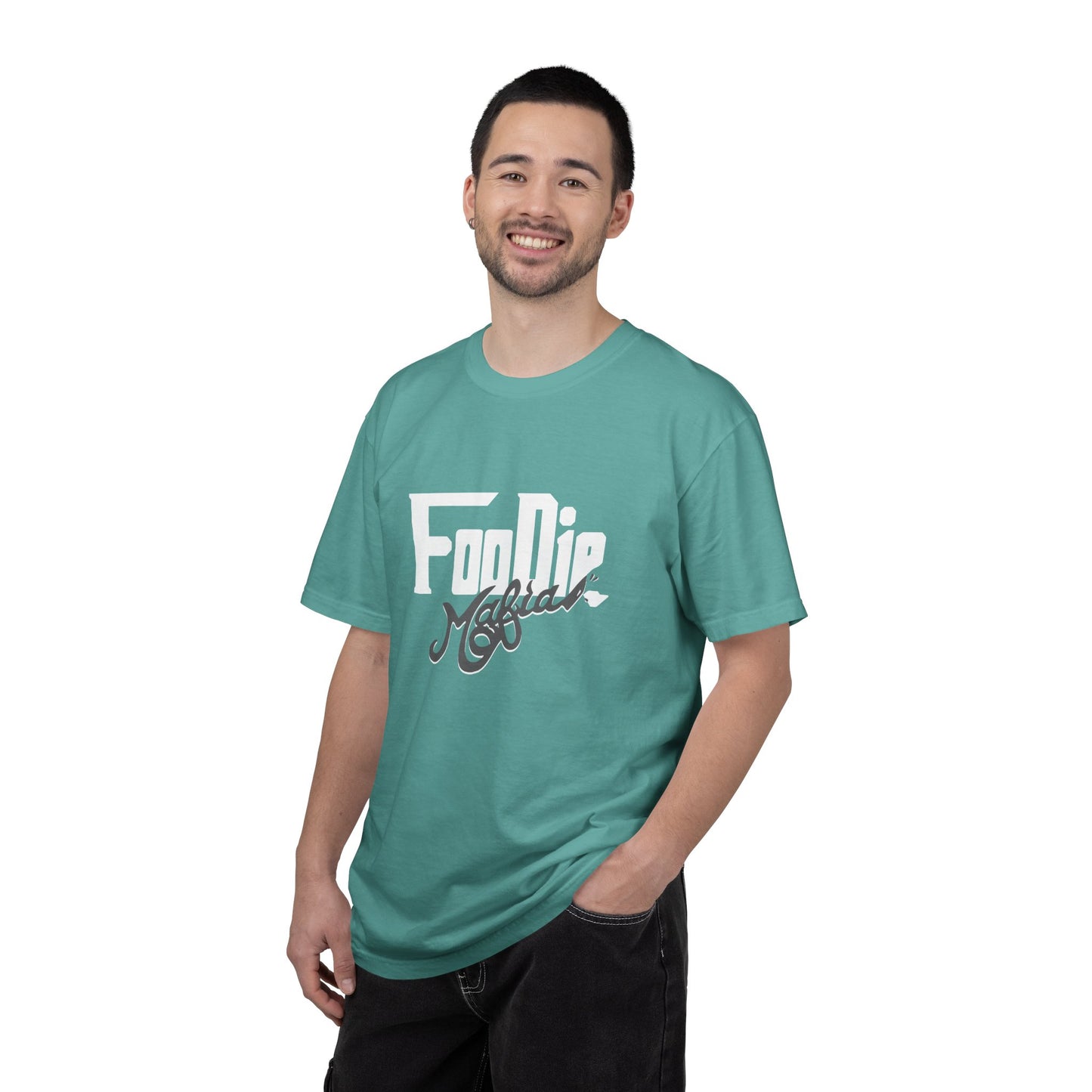 L.O.E.F White Foodie Mafia Unisex Tee shirt (Dark Grey)