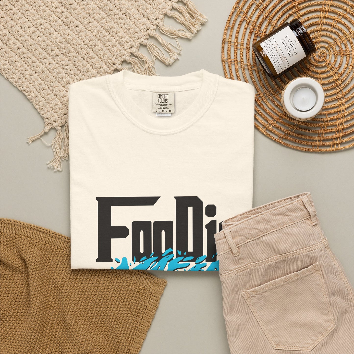 L.O.E.F Foodie Mafia Unisex Tee Shirt (Aqua Blue)