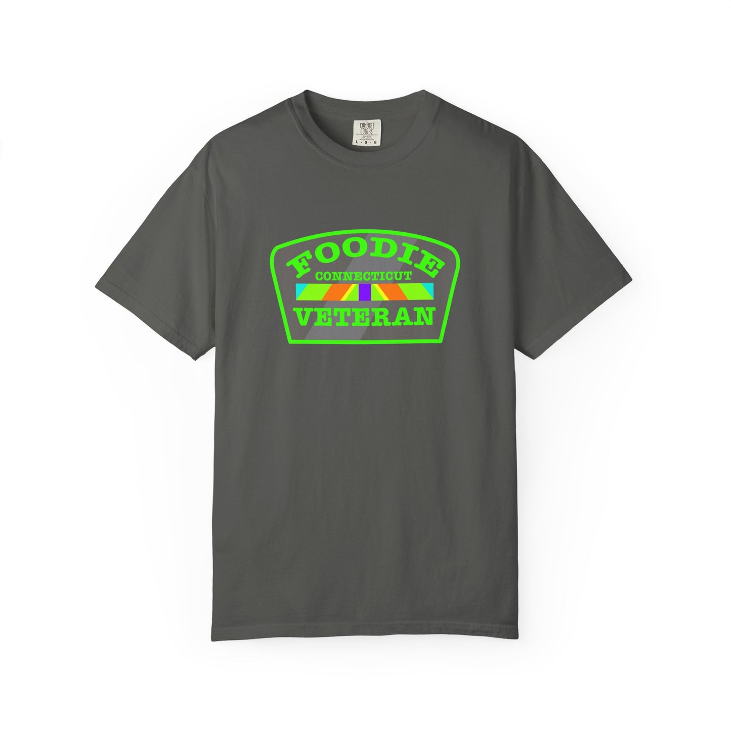 L.O.E.F Foodie Veteran CONNECTICUT Unisex Tee Shirt (Neon Green)