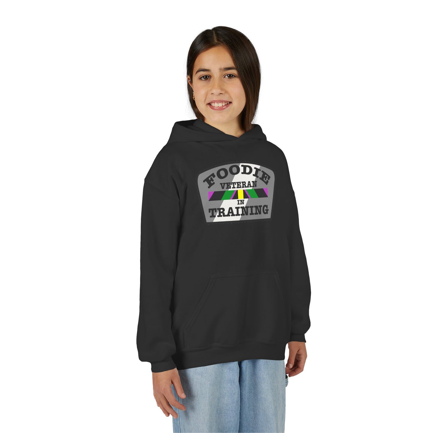 L.O.E.F Foodie Veteran In Training Youth Hoodie (Gray)