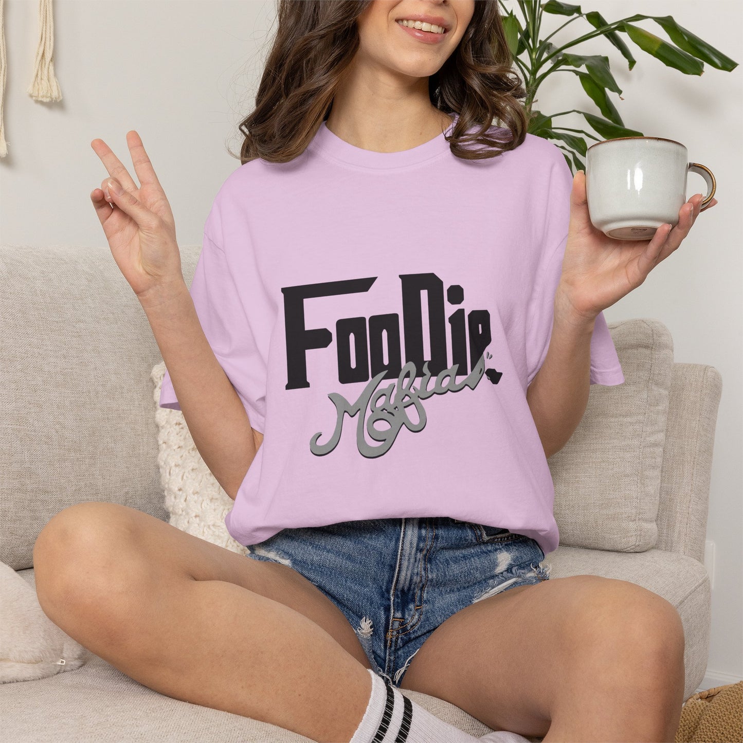 L.O.E.F Foodie Mafia Unisex Tee shirt (Metallic Grey)