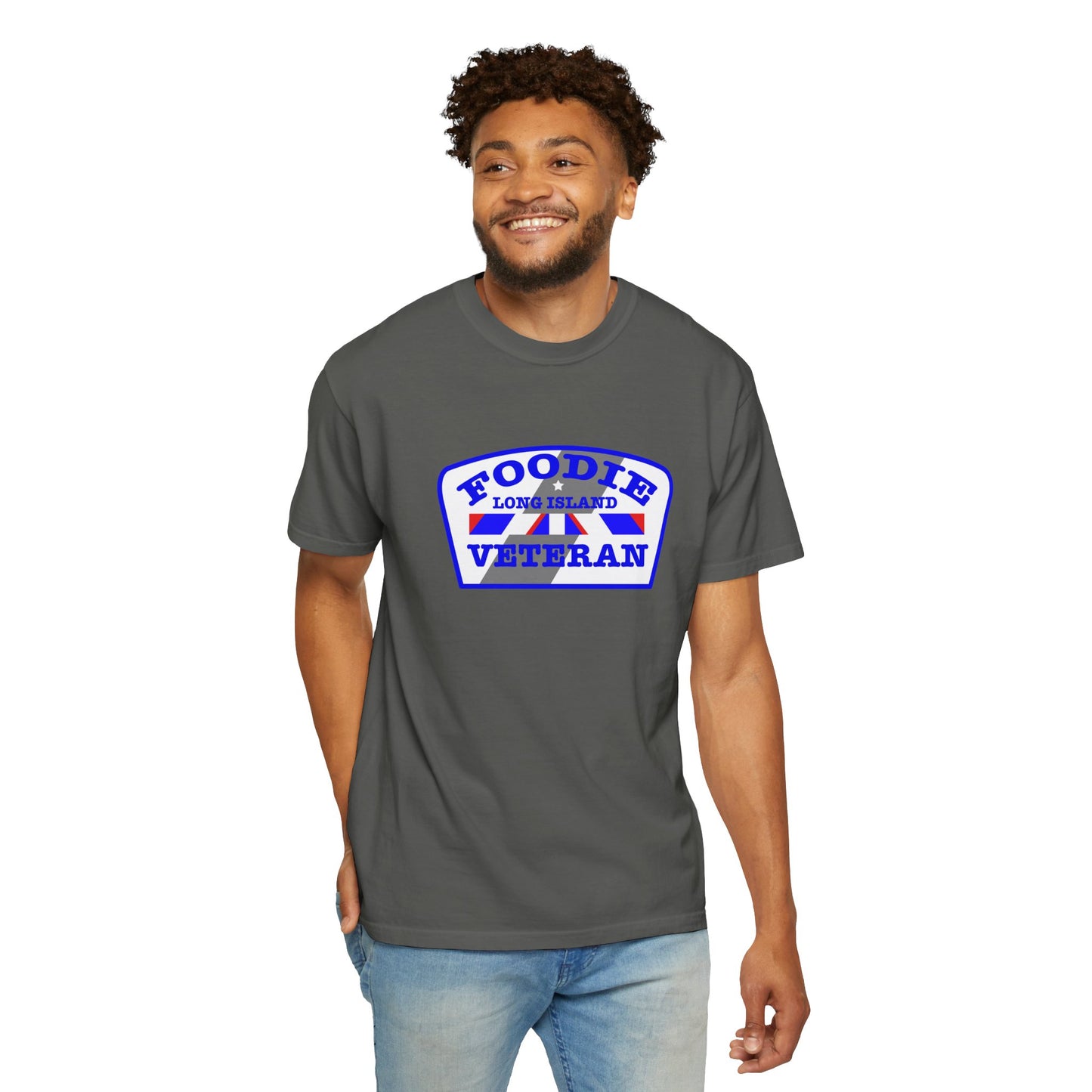 L.O.E.F Foodie Veteran Long Island Unisex Tee Shirt (Blue)