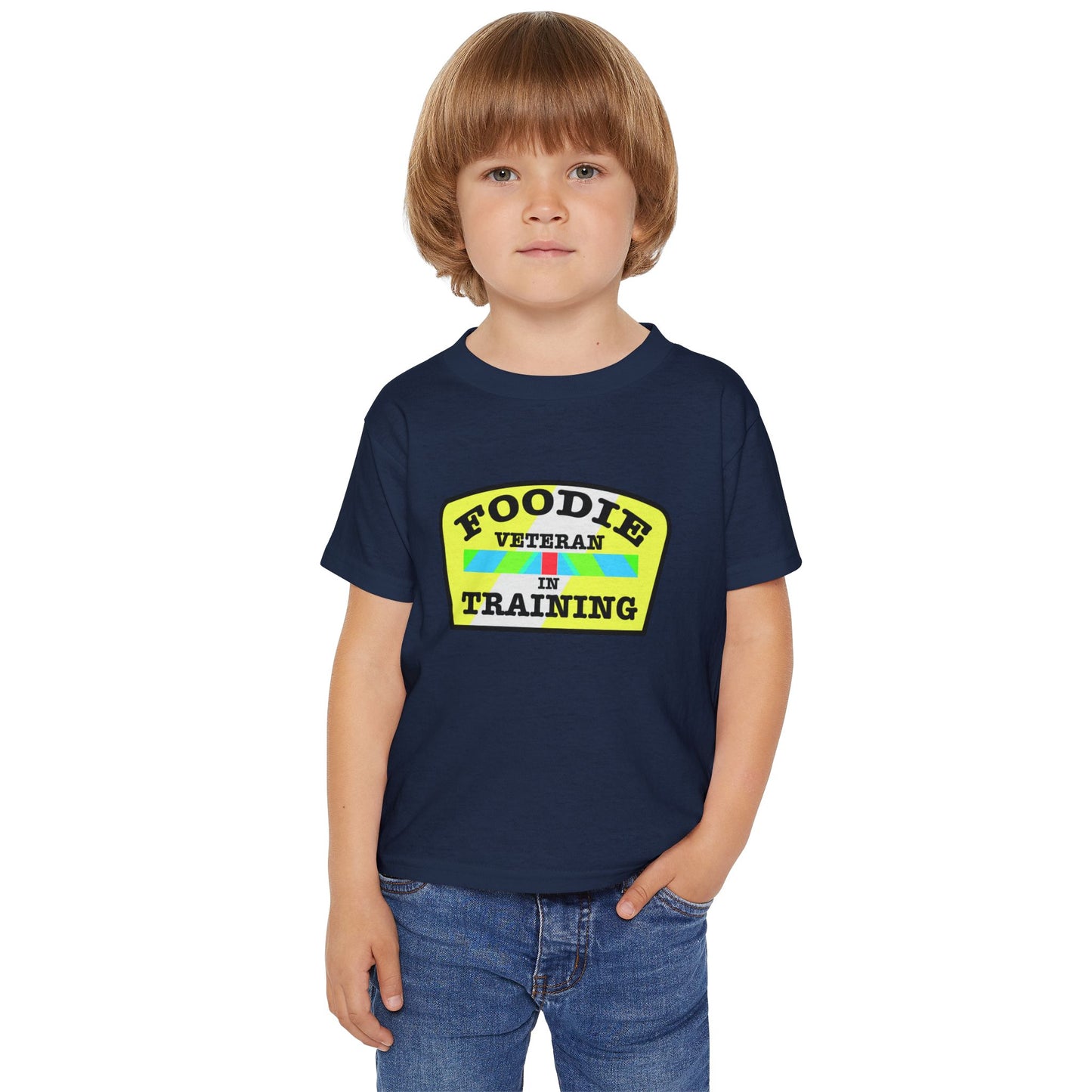 L.O.E.F Foodie Veteran In Training Toddler Tee Shirt (Yellow and Black)