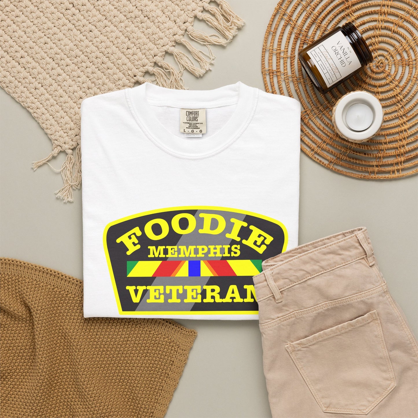 L.O.E.F Foodie Veteran MEMPHIS Unisex Tee Shirt (Yellow)