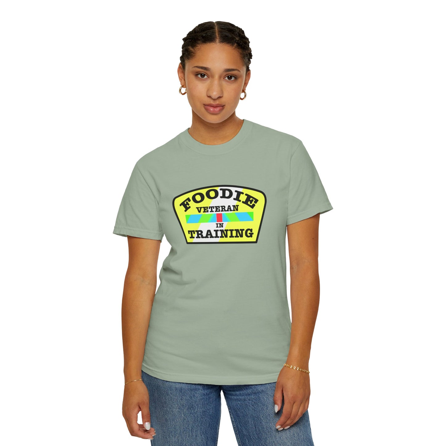 L.O.E.F Foodie Veteran IN TRAINING Unisex Tee Shirt (Yellow and Black)