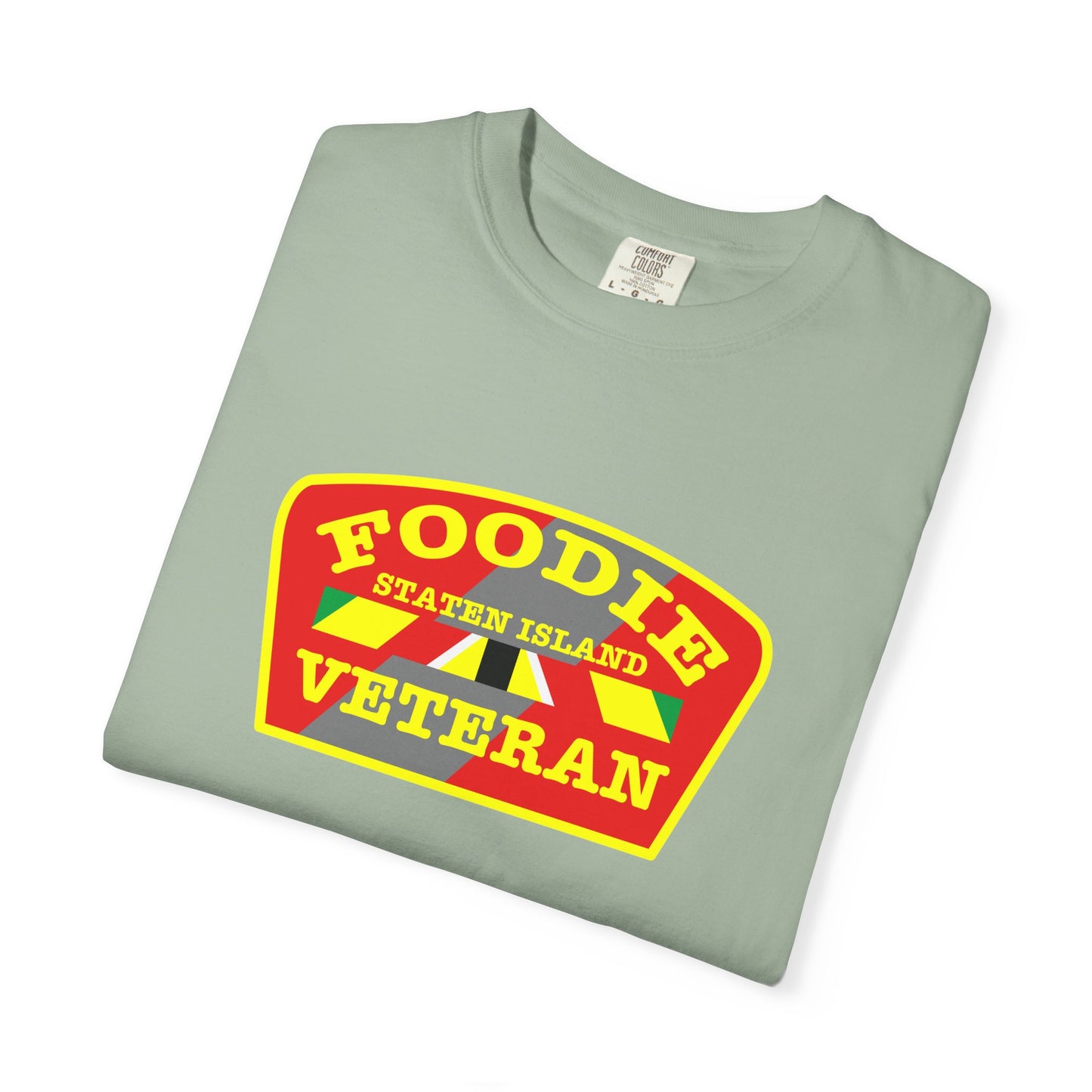 L.O.E.F Foodie Veteran STATEN ISLAND Unisex Tee Shirt (Yellow)