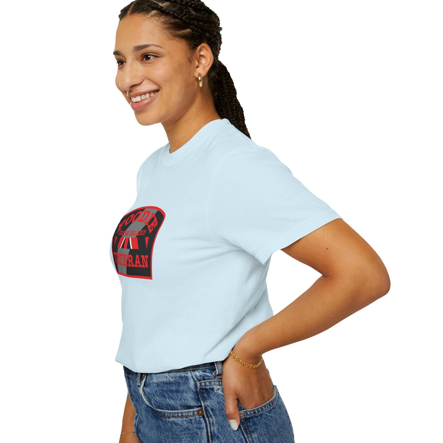 L.O.E.F Foodie Veteran STATEN ISLAND Unisex Tee Shirt (Red)