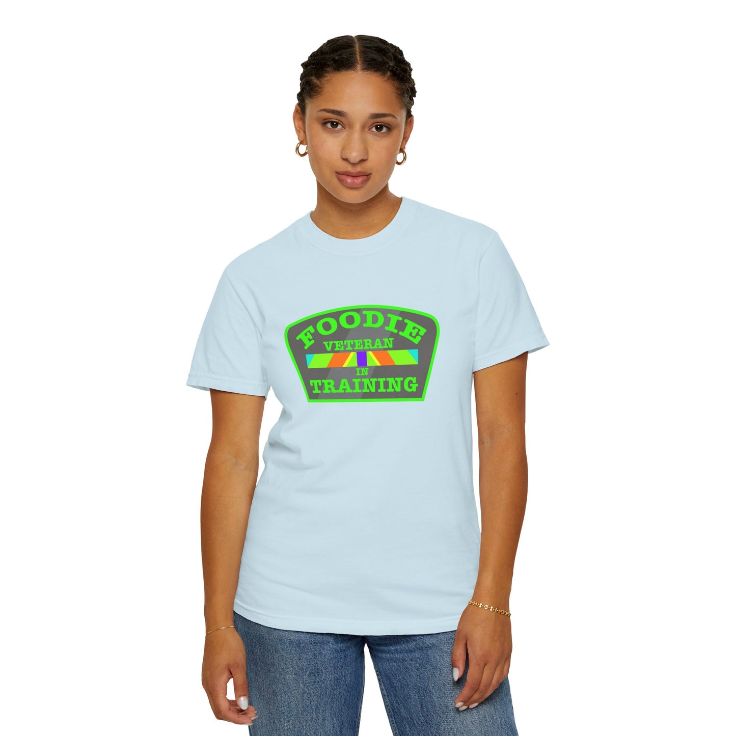 L.O.E.F Foodie Veteran IN TRAINING Unisex Tee Shirt (Neon Green)