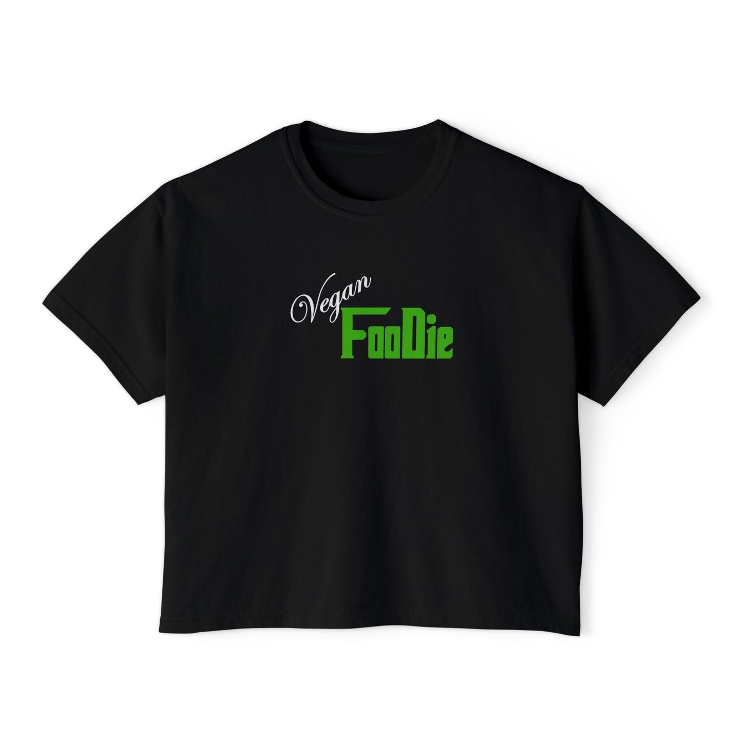 L.O.E.F Women Vegan Foodie Boxy Tee (Kelly Green)