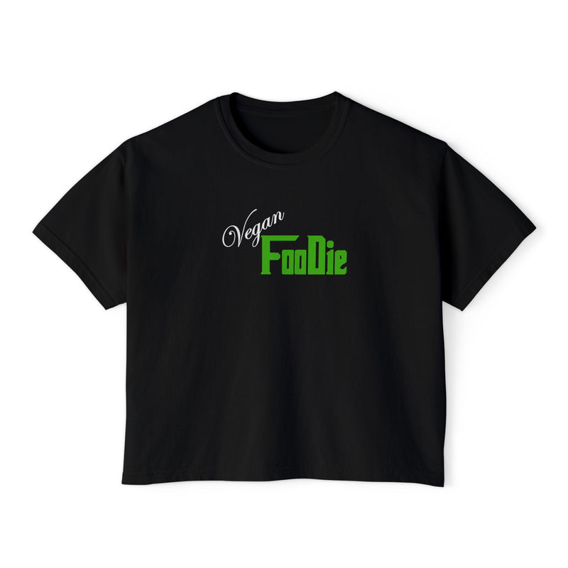 L.O.E.F Women Vegan Foodie Boxy Tee (Kelly Green)