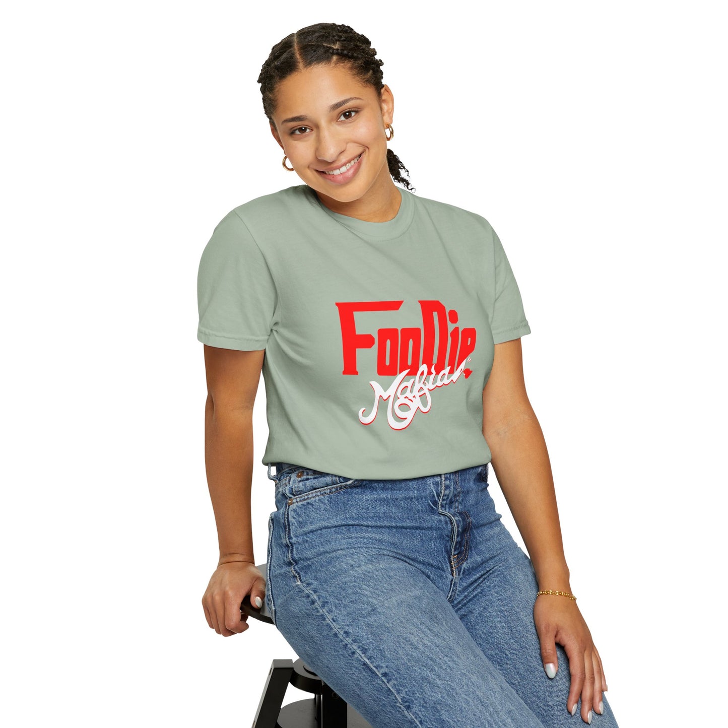 L.O.E.F Red Foodie Mafia Unisex Tee Shirt (White)