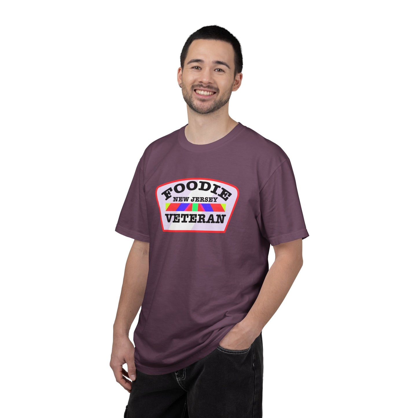 L.O.E.F Foodie Veteran NEW JERSEY Unisex Tee Shirt (Soft Pink)