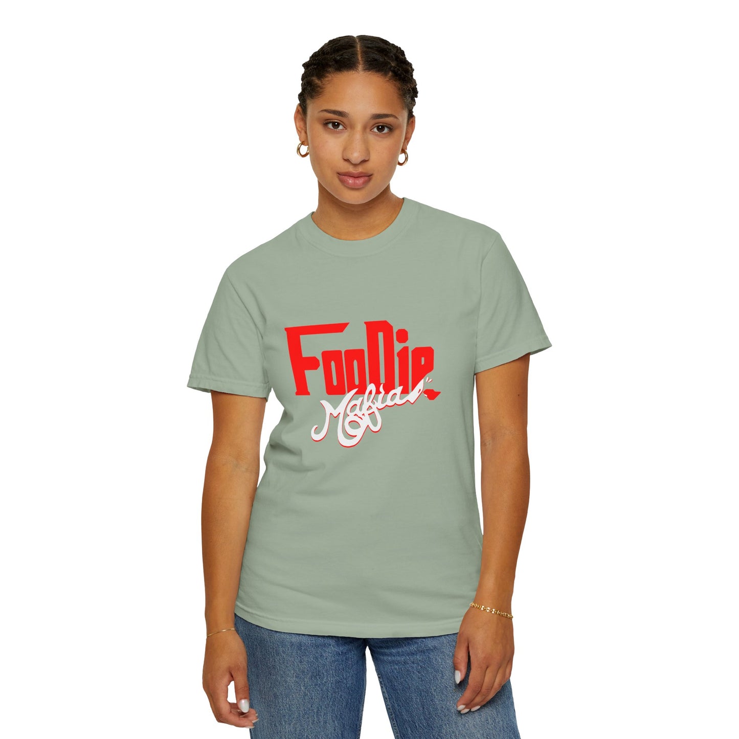 L.O.E.F Red Foodie Mafia Unisex Tee Shirt (White)