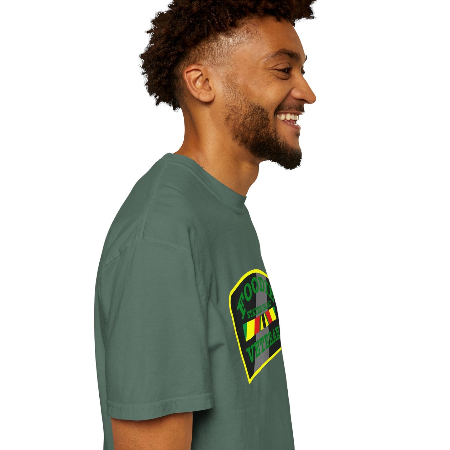 L.O.E.F Foodie Veteran STATEN ISLAND Unisex Tee Shirt (Green)