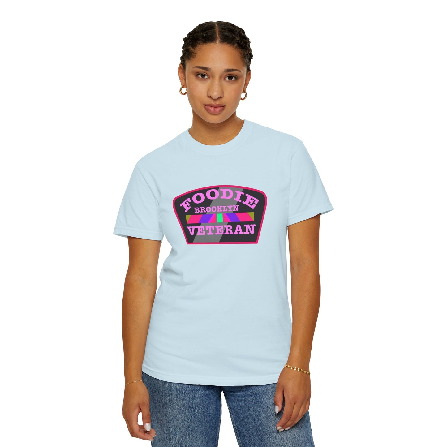 L.O.E.F Foodie Veteran BROOKLYN Unisex Tee Shirt (Pink)