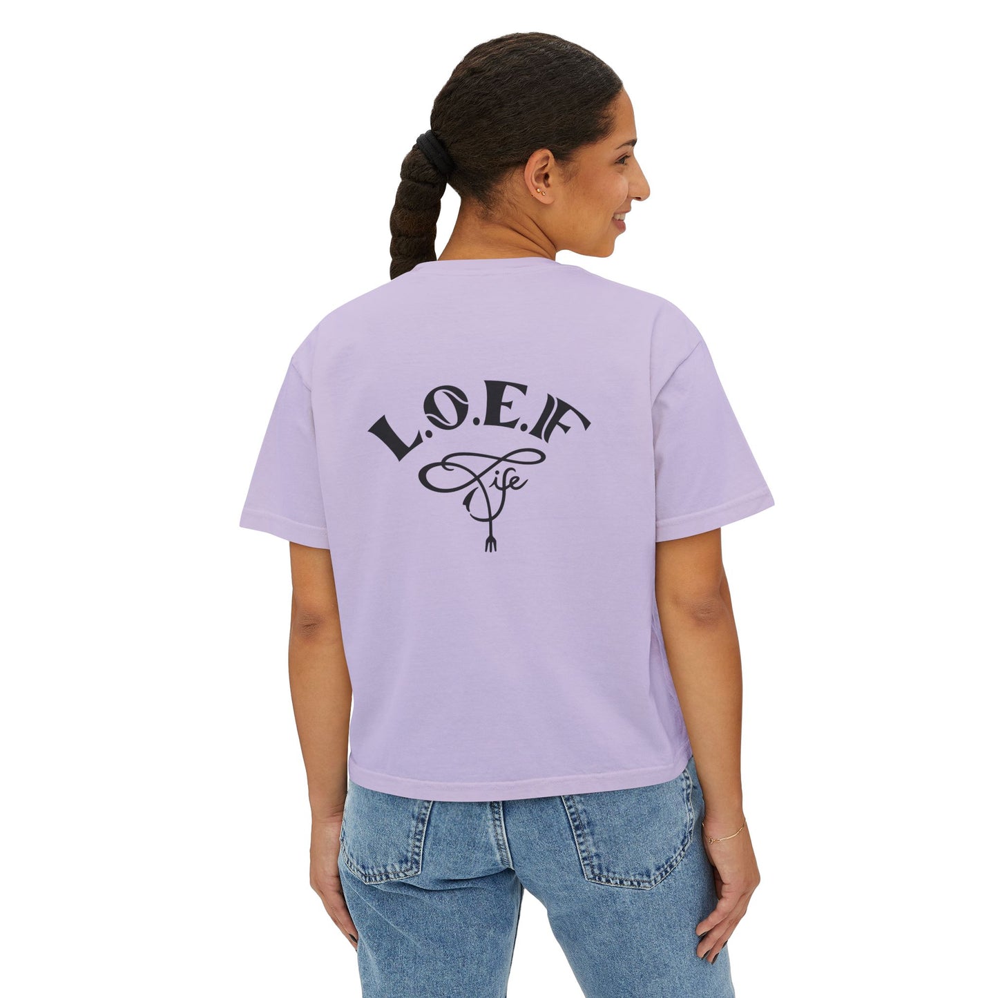 L.O.E.F Foodie 4Life Vegan Boxy Tee (Black)