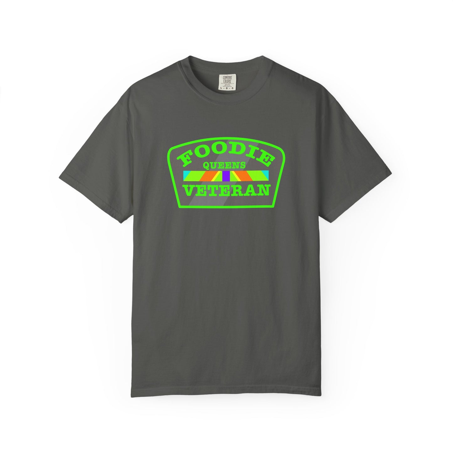 L.O.E.F Foodie Veteran QUEENS Unisex Tee Shirt (Neon Green)