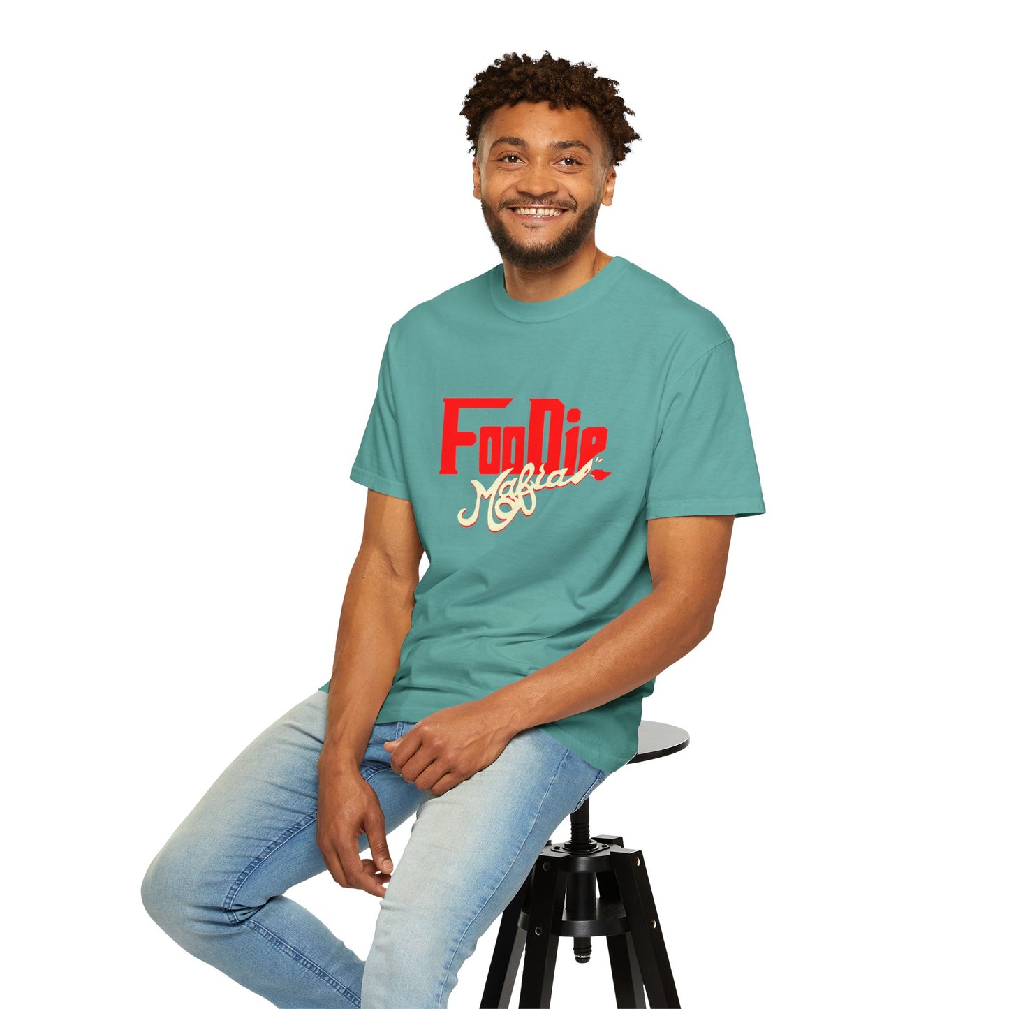 L.O.E.F Red Foodie Mafia Unisex Tee Shirt (Cream)