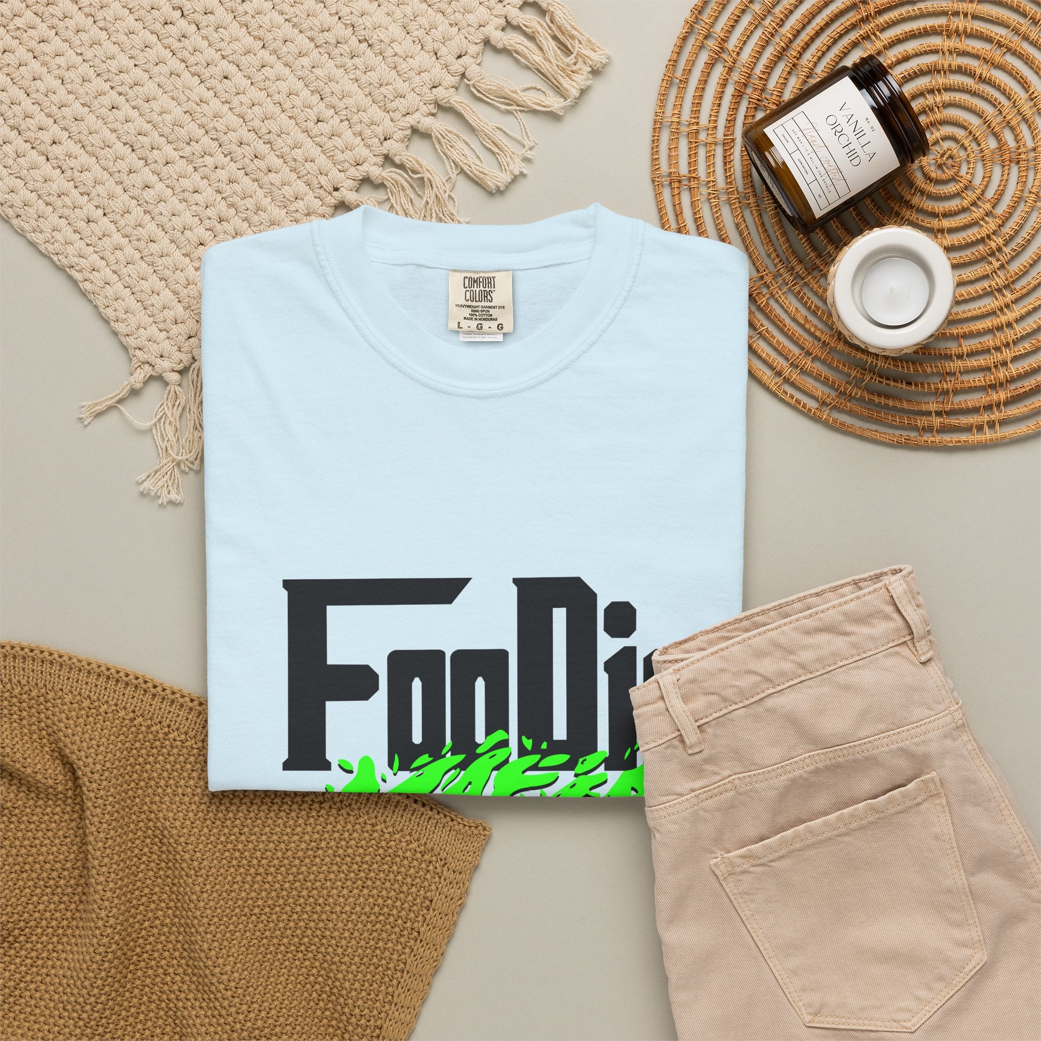 L.O.E.F Foodie Mafia Tee Shirt (Neon Green)