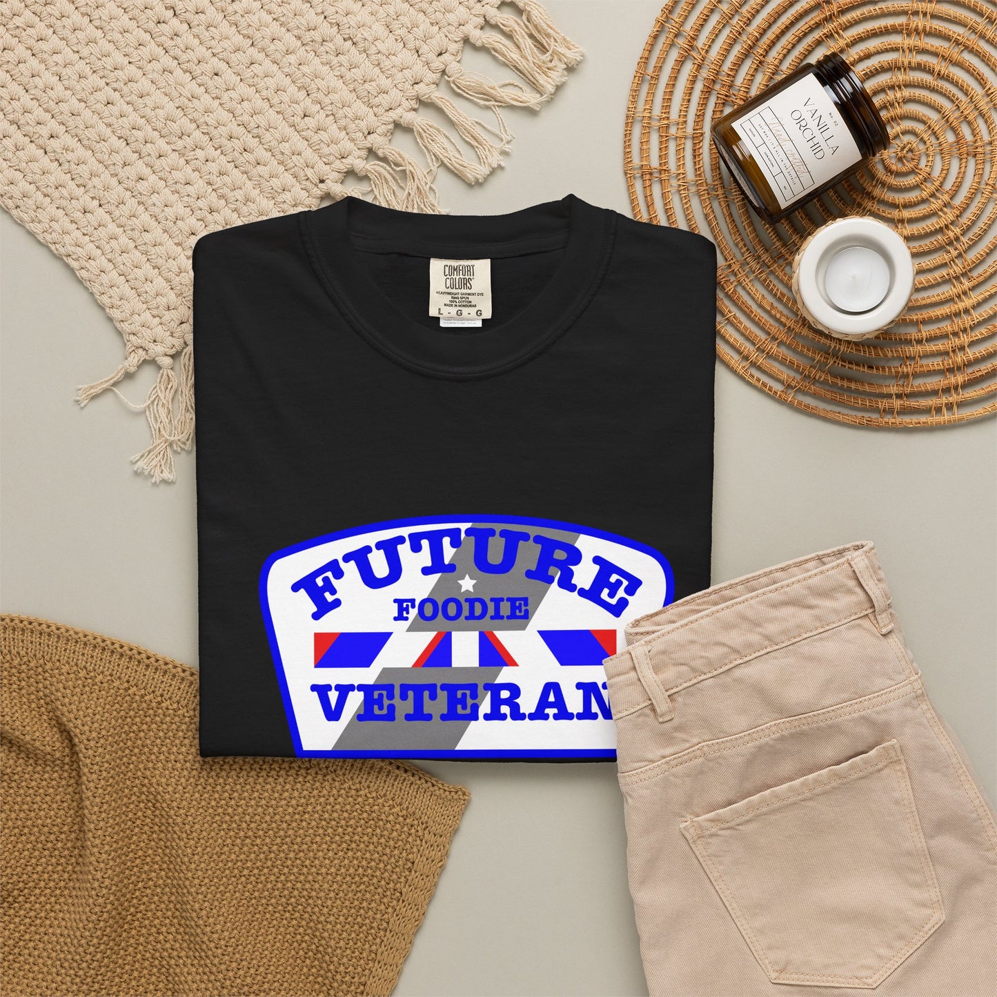 L.O.E.F Future Foodie Veteran Unisex Tee Shirt (Blue)