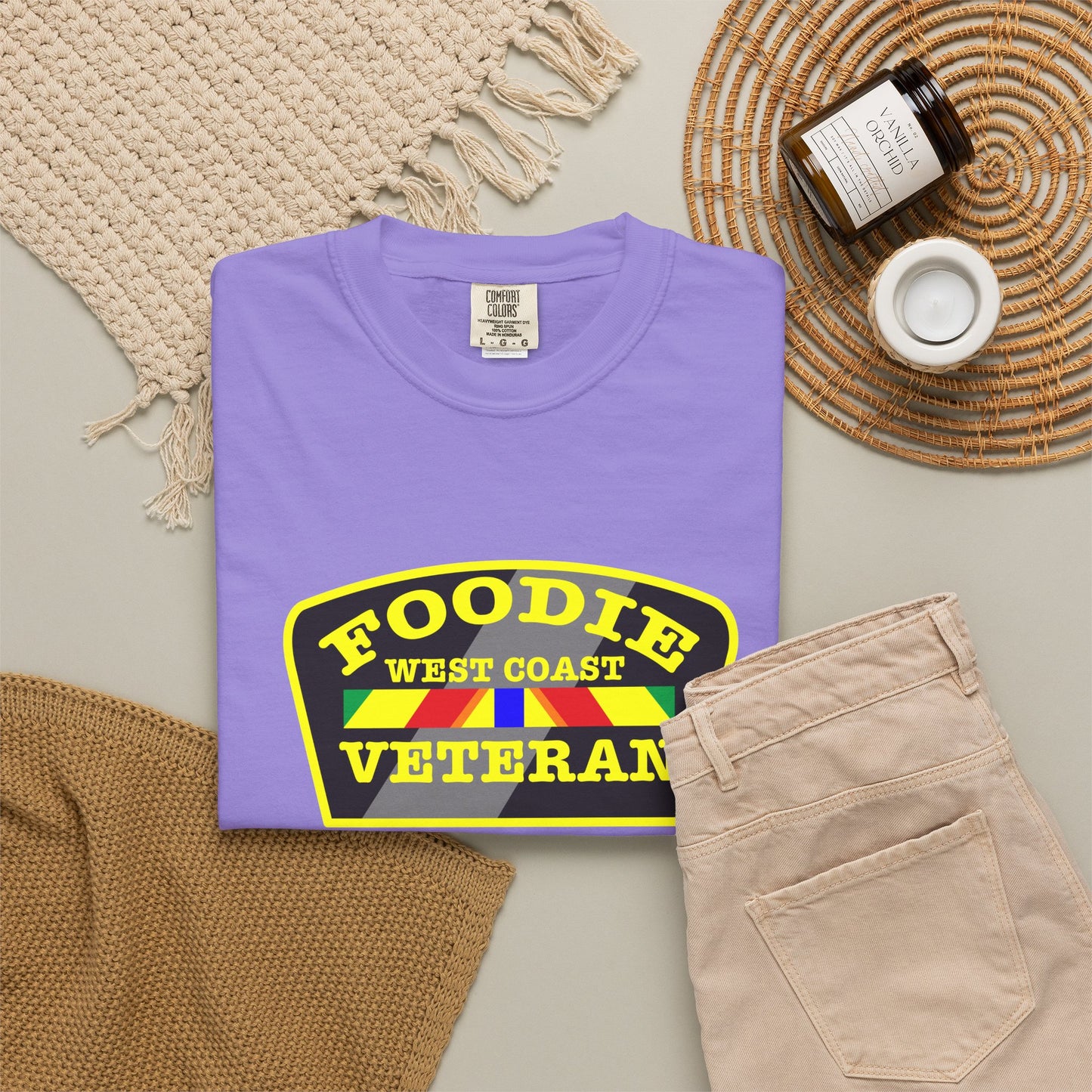 L.O.E.F Foodie Veteran WEST COAST Unisex Tee Shirt (Yellow)