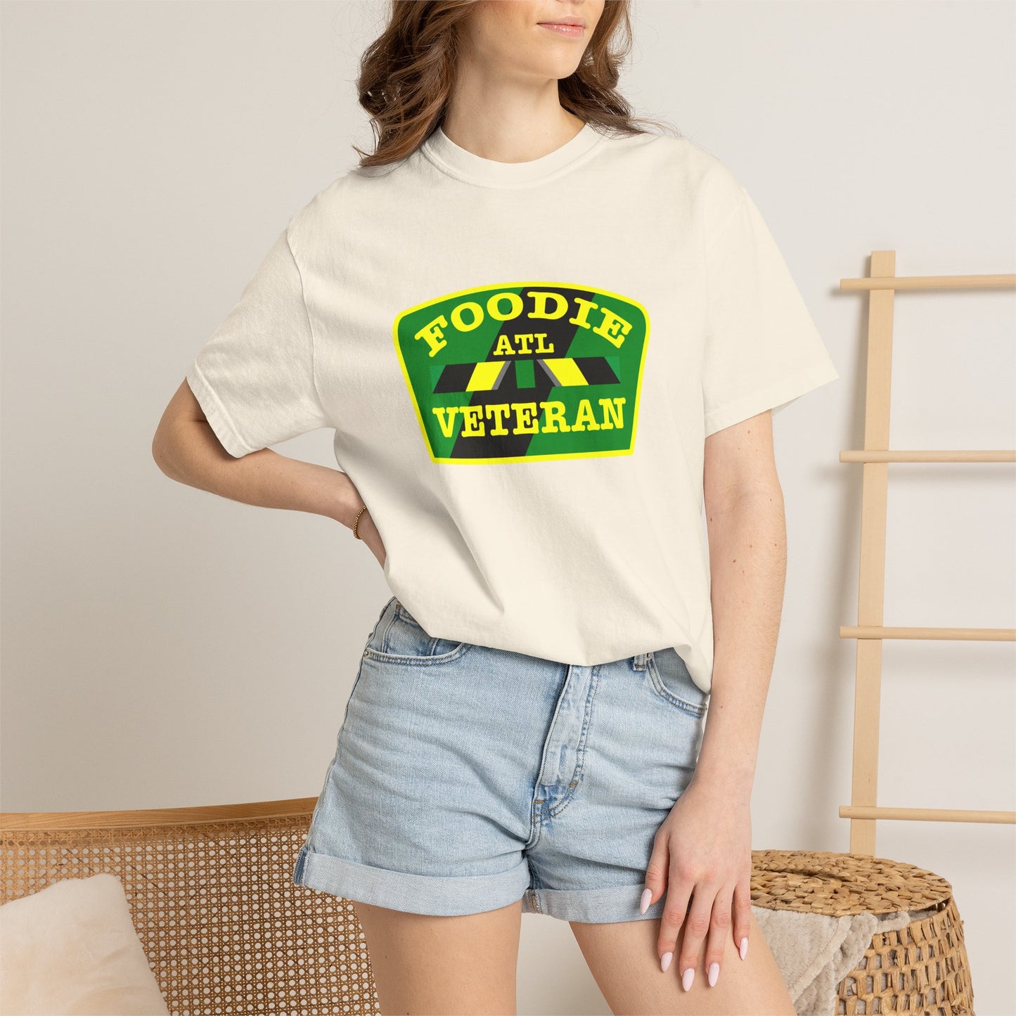 L.O.E.F Foodie Veteran ATL Unisex Tee Shirt (Yellow and Green)