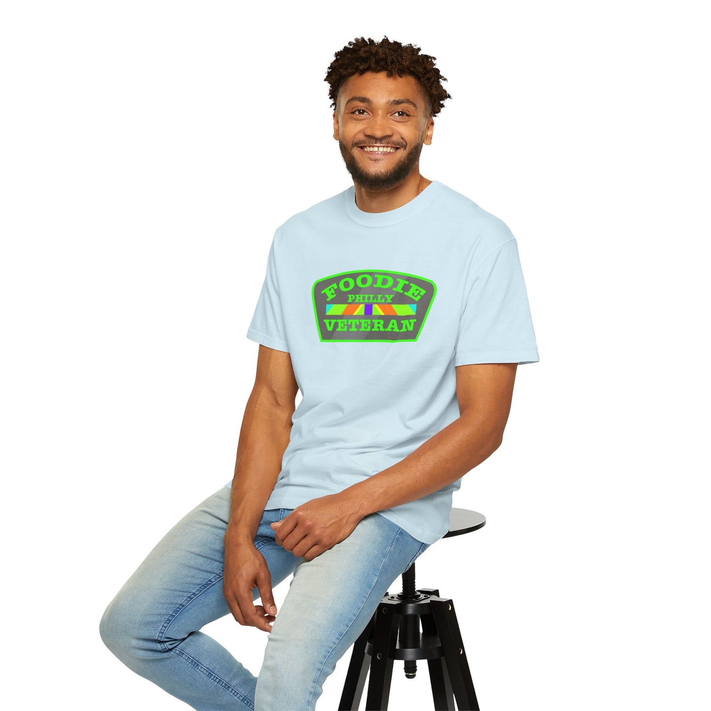 L.O.E.F Foodie Veteran PHILLY Unisex Tee Shirt (Neon Green)