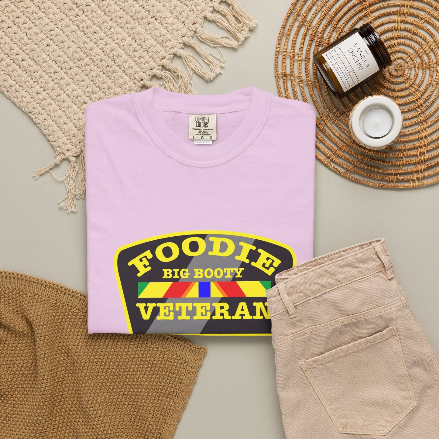 L.O.E.F Foodie Veteran BIG BOOTY Unisex Tee Shirt (Yellow)