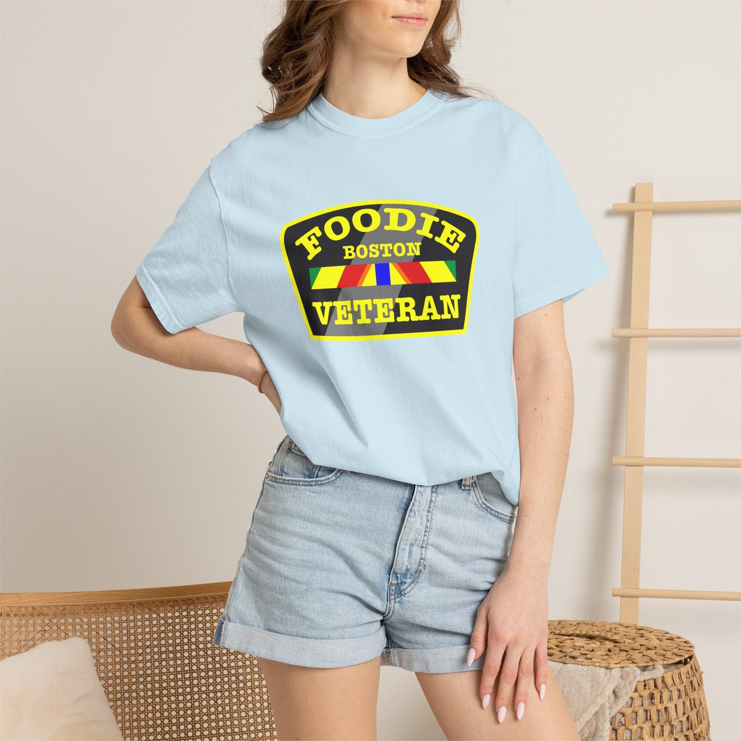 L.O.E.F Foodie Veteran BOSTON Unisex Tee Shirt (Yellow)
