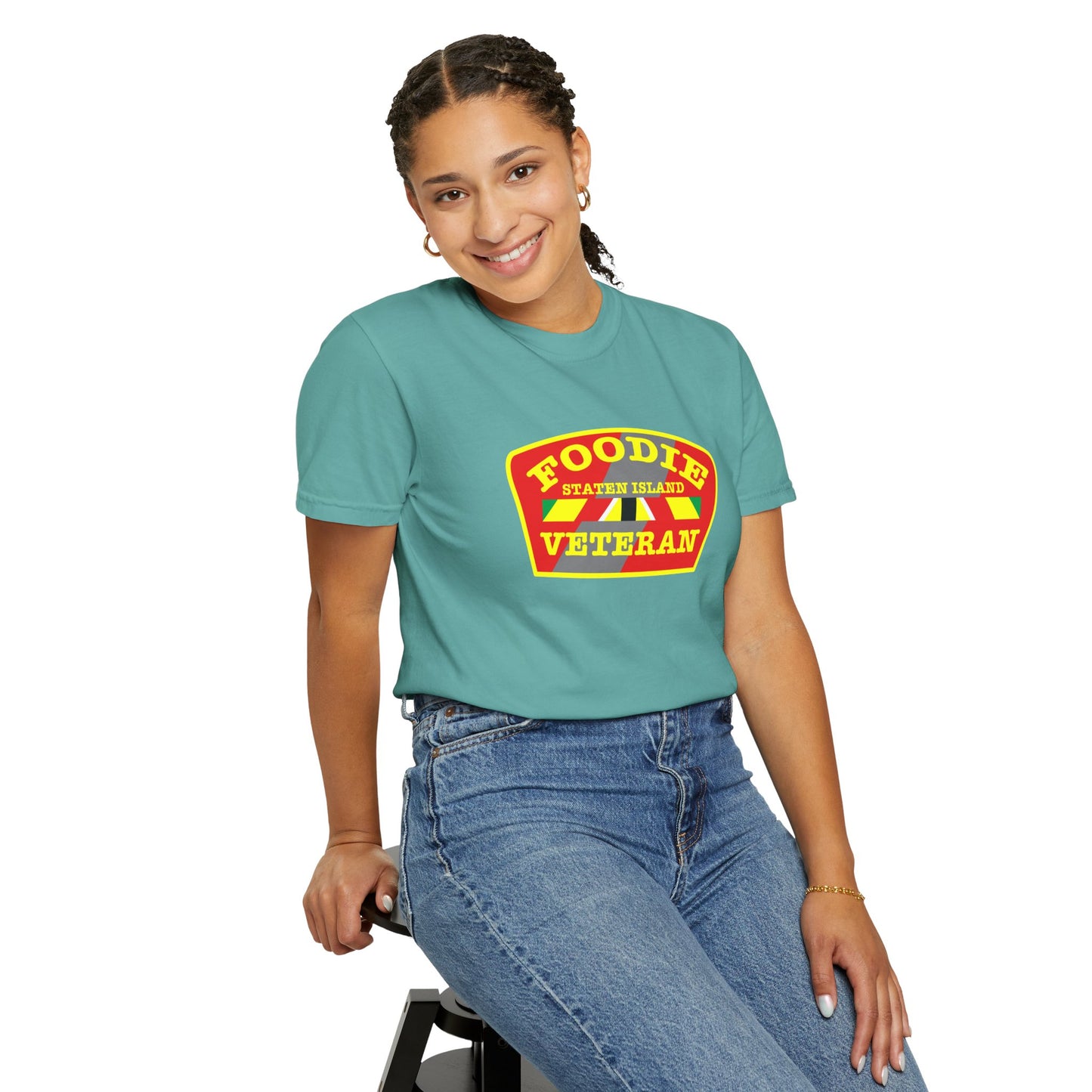L.O.E.F Foodie Veteran STATEN ISLAND Unisex Tee Shirt (Yellow)